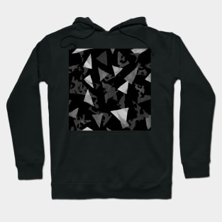 Black and White Textured Triangles Hoodie